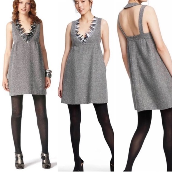 Anna Sui Dresses & Skirts - Anna Sui Dress Women’s Médium Babydoll, Tweed , cut out Halter Dress Backless